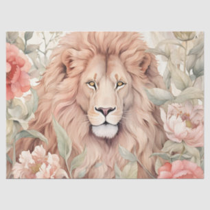 Vintage-Decoupage-Pastell-Blumen-Löwe-Seidenpapier Seidenpapier