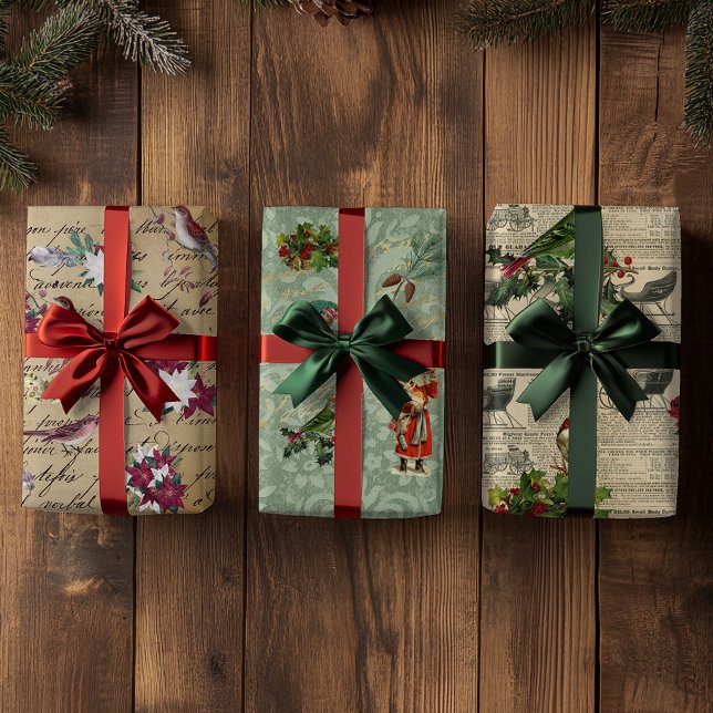 Vintage Decoupage Weihnachtsgebäck Geschenkpapier Set (Von Creator hochgeladen)