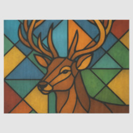 Vintage Deer Tiffany Style Stained Glass Design Seidenpapier