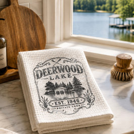 Vintage Deerwood Bootshaus Geschirrtuch