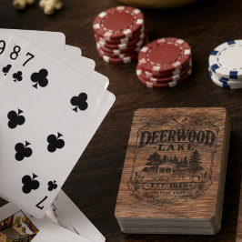 Vintage Deerwood Bootshaus Spielkarten