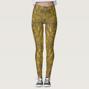 Vintage-Dekor im Jugendstil mit Blumenmuster Leggings