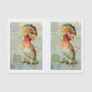 Vintage Dekoration Farbenfrohe Kunst Bird  Seidenpapier