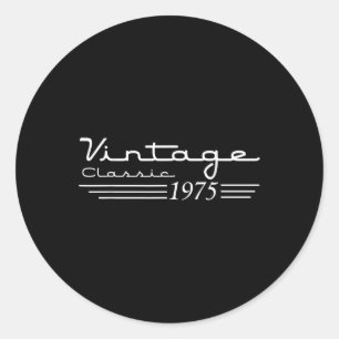 Vintage-Dekoration zum 50. Geburtstag Vintage 1975 Runder Aufkleber