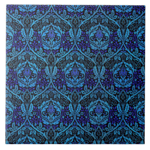 Vintage-Dekorationsmuster in Blau Fliese