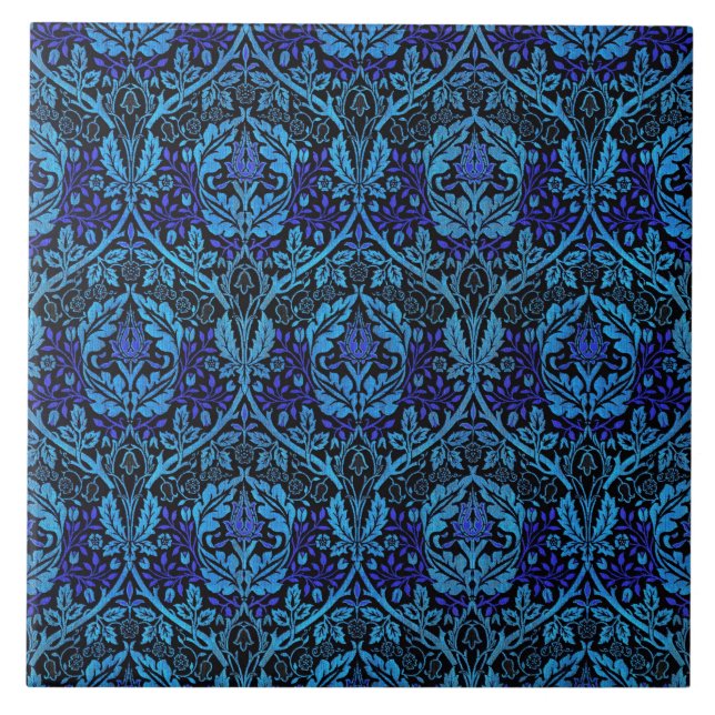 Vintage-Dekorationsmuster in Blau Fliese (Vorderseite)