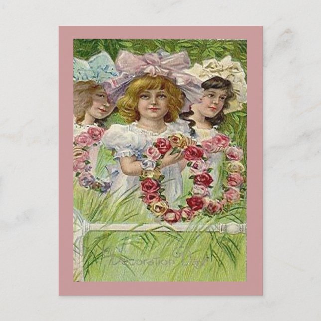 Vintage Dekorationstage Girls, ZSSG Postkarte (Vorderseite)