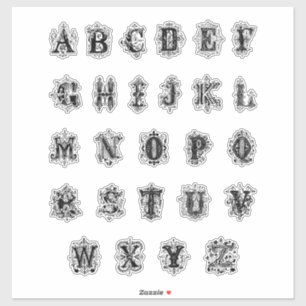 Vintage dekorative Alphabet Buchstaben Monogramm A Aufkleber
