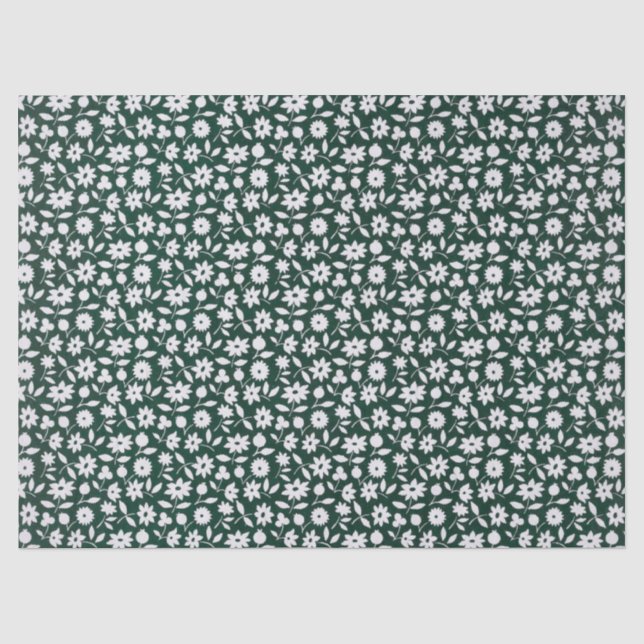 Vintage-Dekoratives dichtes Blumenmuster Seidenpapier (Vorderseite)
