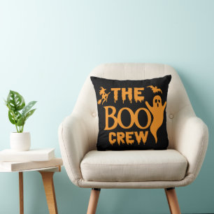 Vintage-Dekoratives Halloween Gruselig Boo Crew Kissen