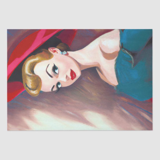 Vintage Dekoupage der 1940er Jahre Seidenpapier (Vorderseite)