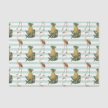 Vintage-Dekupage Flamingo- und Ananasmuster