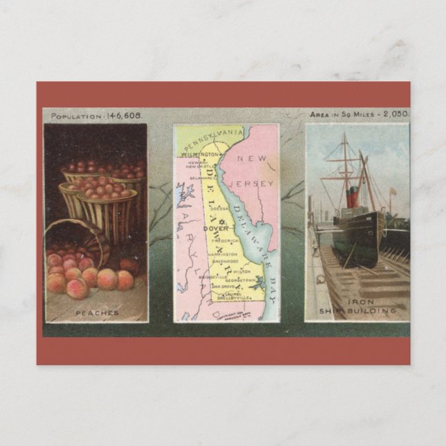 Vintage Delaware Postkarte (Vorderseite)