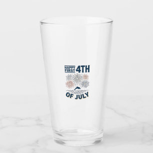 Vintage-Delfin 4. Juli Feuerwerk-Shirt-Design Glas
