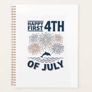 Vintage-Delfin 4.-Juli-Feuerwerk-Shirt-Design Planer