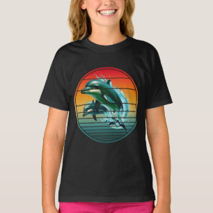 Vintage-Delfin-Ozean-Meereskreatur-Delfine T-Shirt
