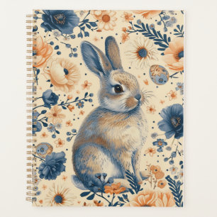 Vintage Delft Blaues Kaninchen Osterplaner Planer
