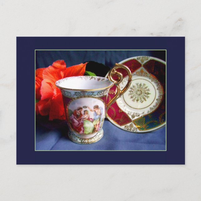 Vintage Demitasse Postkarte (Vorderseite)