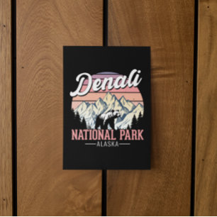 Vintage Denali National Park – Alaska Reise Postkarte
