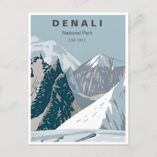 Vintage Denali-Nationalpark Alaska Mount Hunter Postkarte