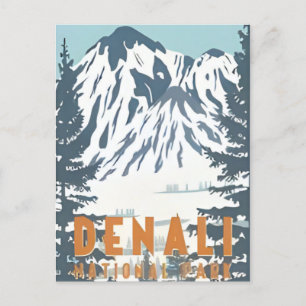 Vintage Denali Nationalpark Alaska Mount Hunter Postkarte