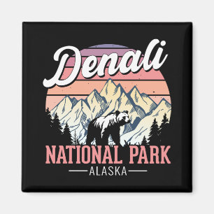 Vintage Denali-Nationalpark – Alaska-Reise Magnet