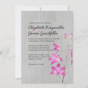 Vintage Dendrobium-Orchideen-Hochzeitseinladungen Einladung