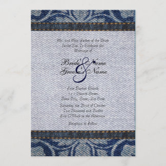 Vintage Denim Floral Hochzeitseinladung Einladung