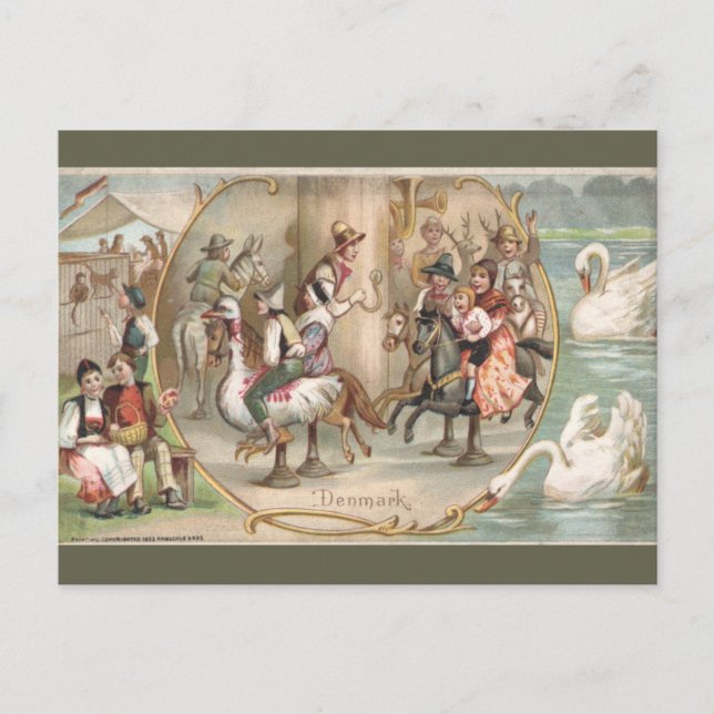 Vintage Denmark Postkarte (Vorderseite)