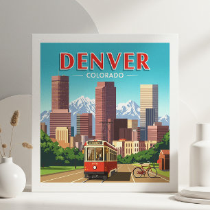 Vintage Denver Colorado Fliese