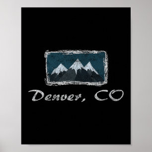 Vintage Denver Colorado Winter Skifahren Spaß Poster
