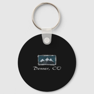 Vintage Denver Colorado Winter Skifahren Spaß Schlüsselanhänger