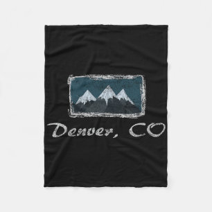 Vintage Denver Colorado Winter Skifun Fleecedecke