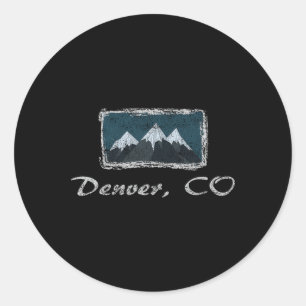 Vintage Denver Colorado Winterspaß beim Skifahren Runder Aufkleber