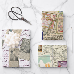 Vintage deoupage Ephemera Kataloganzeigen Geschenkpapier Set