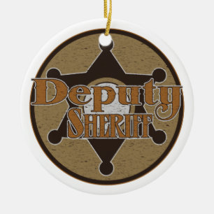 Vintage Deputy Sheriff Keramikornament