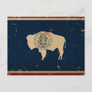 VINTAGE der Flagge des Wyoming-Staates Postkarte