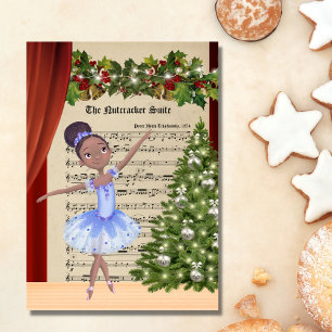 Vintage Der Nussknacker Notenblatt Ballerina Tanz Feiertagskarte