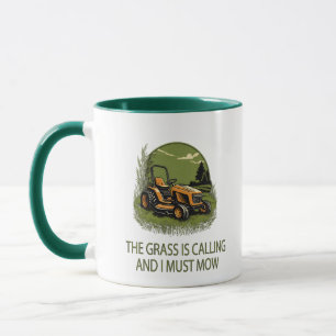 Vintage Der Rasen ruft und ich muss mähen Lustig Tasse