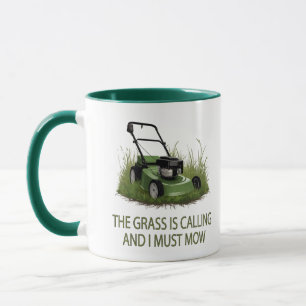 Vintage Der Rasen ruft und ich muss mähen Lustig Tasse