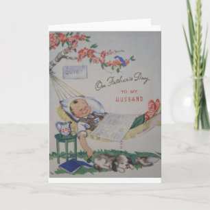 Vintage der Vatertags-Karte -- Zu meinem Ehemann Karte