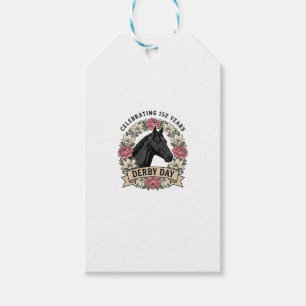 Vintage Derby Day Pferd Blumen Shirt Design Geschenkanhänger