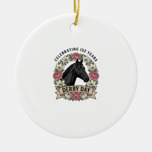 Vintage Derby Day Pferd Blumen Shirt Design Keramik Ornament