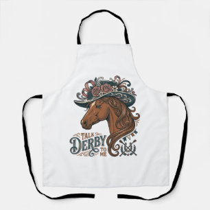 Vintage Derby Pferd Blumenhut Hemd Design_1 Schürze