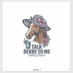 Vintage Derby Pferde Hut Talk Derby To Me Design Aufkleber