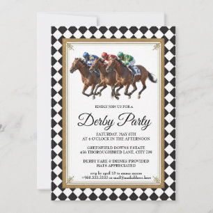 Vintage-Derby-Pferderennen-Party-Einladung 2026 Einladung