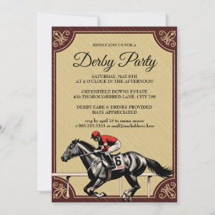 Vintage-Derby-Pferderennen-Party-Einladung 2026 Einladung