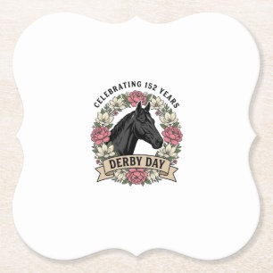 Vintage-Derby-Tag-Pferd-Blumen-Shirt-Design Untersetzer
