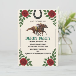 Vintage-Derbypferderennen-Party-Einladung Einladung