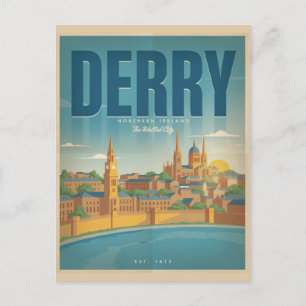 Vintage-Derry-Nordirland-Geschenke und Souvenirs Postkarte